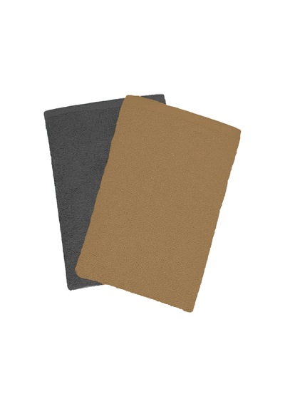 2 Li Lüks El Yüz Havlu Seti 50x90 Cm %100 Pamuklu Gramajlı Bejra Gri