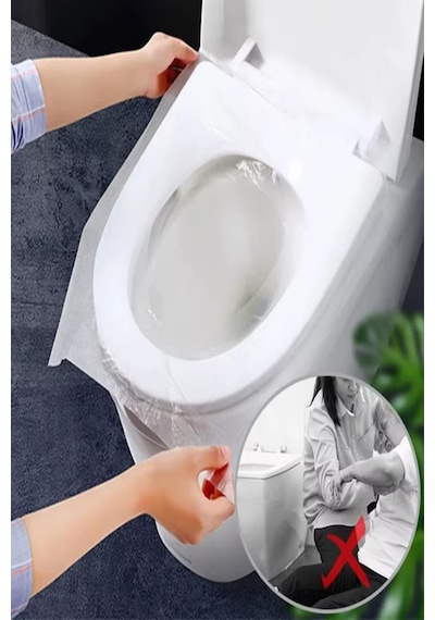 Klozet Kapak Örtüsü Pratik Kullanımlı Hijyenik Klozet Kapağı Poşeti Lazımlık Tuvalet Örtüsü 10'lu