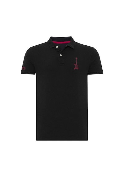 Routefield Punk Erkek Polo Tişört Siyah