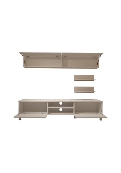 Decoraktiv Eko 5 Mdf Dvd Krom Ayaklı Tv Ünitesi Tv Sehpası Beyaz