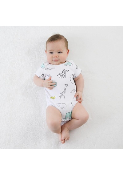 Owlishop Owli Bebek Body Kısa Kol Zoo Zoo Mint Yeşili