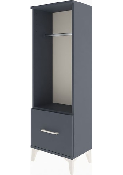 Arges Dolap Tek Raflı Tek Çekmeceli Tek Askılı 44x30x134 Antr... Antrasit