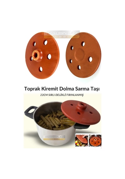 Kiremit Toprak Dolma Sarma Pişirme Taşı Kapağı Sırlı Delikli Fırınlanmış Yaprak Sarma Kapak Toprak T Diğer