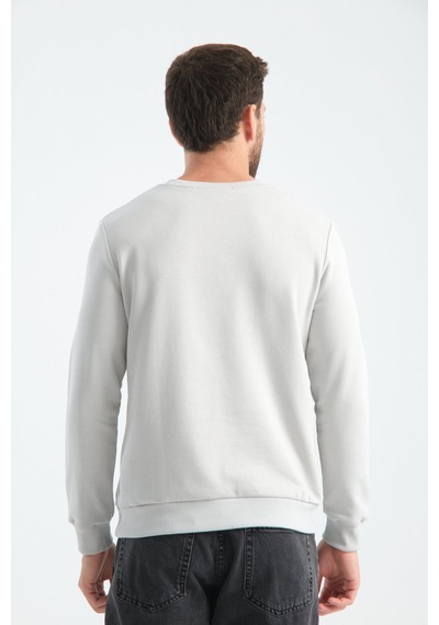 Shooter Sportwear Shooter Erkek Üç İplik Sweatshirt Regular Fit Pamuklu Bisiklet Yaka Günlük Spor Basic Taş