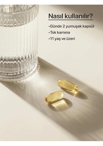 Omega 3 + D3k2, Yüksek Epa & Dha, Vitamin D3, Vitamin K2 Mk7 , Vitamin E, Balık Yağı, 60 Yumuşak Kapsül