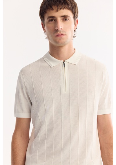 Avva Erkek Ekru Polo Yaka Fermuarlı Rayon Tüylenmeyen Çizgili Triko Regular Fit T-shirt A52y5010 Avva Erkek Ekru Polo Yaka Fermuarlı Rayon Tüylenmeyen Çizgili Triko Regular Fit T-shirt A52y5010