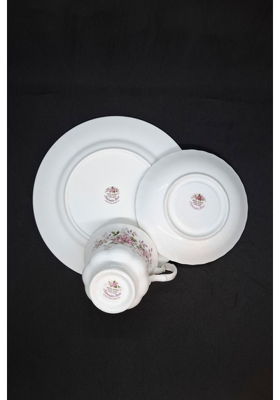 Lavender Rose Bone China İngiliz Porselen 3 Parça Çay Fincanı 160 Ml Pembe