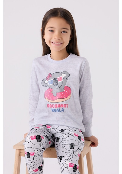 Rolypoly Kız Çocuk Gri Pijama Takımı Gri