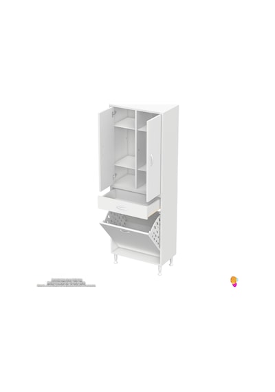 Modilayn Yeni Afra 65x173x32,5cm 1 Çekmece, 1 Göz Sepet, 2 Kapak, 6 Raf Dar Alan Banyo Dolabı Beyaz Modilayn Yeni Afra 65x173x32,5cm 1 Çekmece, 1 Göz Sepet, 2 Kapak, 6 Raf Dar Alan Banyo Dolabı Beyaz