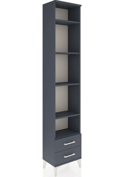 Arges Dolap 5 Raflı 2 Çekmeceli 44x30x221 Antrasit-antrasit Antrasit