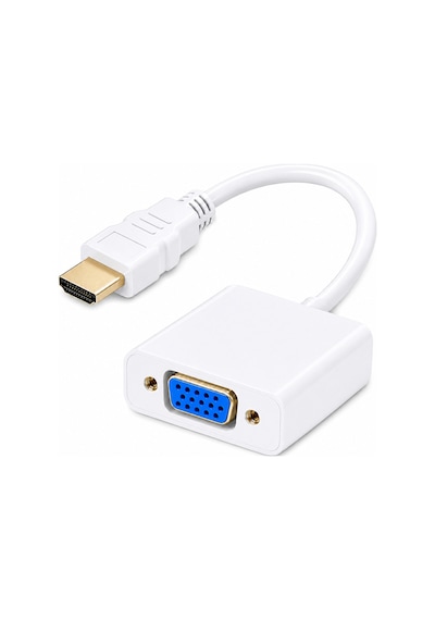 Hdmi To Vga Kablo Çevirici Dönüştürücü Adaptör Görüntü Aktarıcı - Beyaz