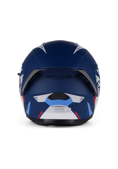 Valente Çenesiz Yarım Kask Caspiano Çenesi Z Csp 097 Matt Blue Gray Şeffaf Vizörlü Motosiklet Kaskı Mavi
