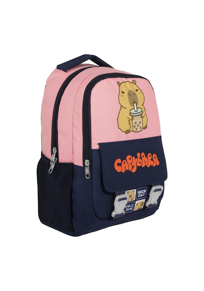 Capybara Kız Çocuk İlkokul Okul Sırt Çantası - Siyah - Pembe - 5203 Çok Renkli