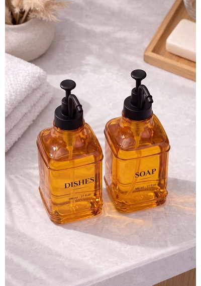 Amber Kare 2'li Sıvı Sabunluk Seti 500 Ml