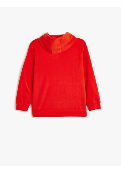 Koton Kapşonlu Sweatshirt Baskılı Uzun Kollu Turuncu 5wkb10215tk Turuncu