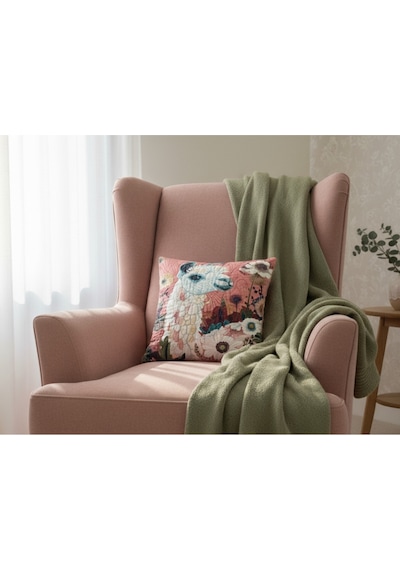 Turkıshrug Kıngdom Etnik Tarz Mavi Desenli Kırlent Kılıfı 43x43 Cm, Çift Taraflı, Fermuarlı, Yıkanabilir 43 X 43 Çok Renkli