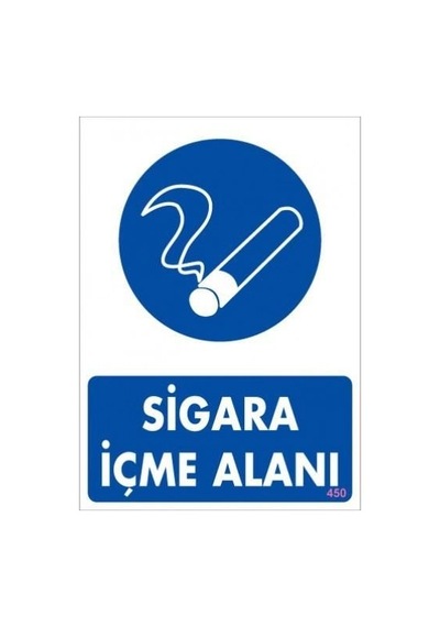 Sigara İçme Alanı Uyarı Levhassı 25x35 Kod: 450