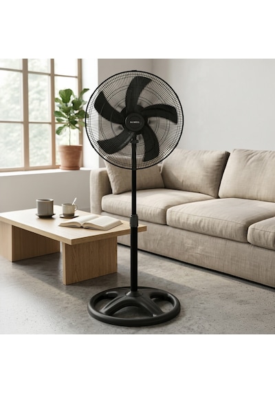 Kumtel KTF-345 Siyah 18" Ayaklı Vantilatör 60 W 5 Pervaneli 3 Kademeli 132 CM