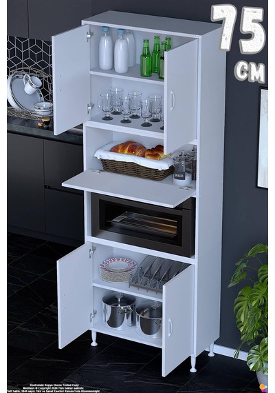 Işıl 75 Cm Mikrodalga/fırın Dolabı Kapaklı Orta Bölmeli Çok Amaçlı Kiler Banyo Dolabı 75x213x32 Cm Beyaz Işıl 75 Cm Mikrodalga/fırın Dolabı Kapaklı Orta Bölmeli Çok Amaçlı Kiler Banyo Dolabı 75x213x32 Cm Beyaz