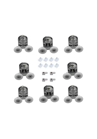 Duşakabin Tekerleği Rulman Metal Gövdeli 8 Li Set Teker Çapı 22 M Krom