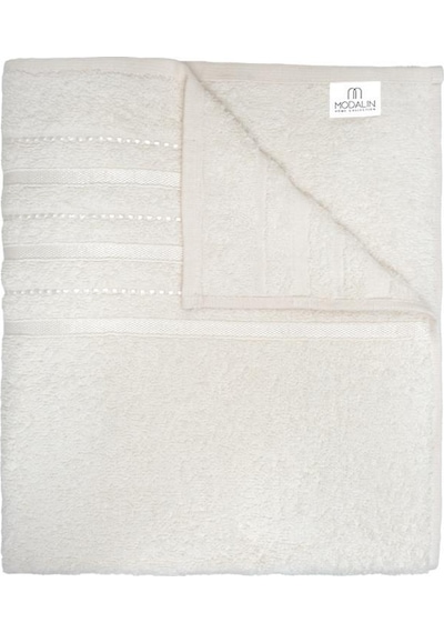 Bej Banyo Havlusu Tekli Dora 90x150 Cm Yüksek Emici Krem