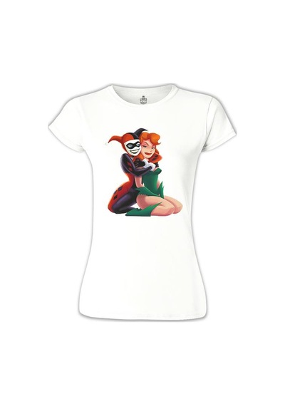 Harley Quinn And Ivy Beyaz Kadın Tshirt 001