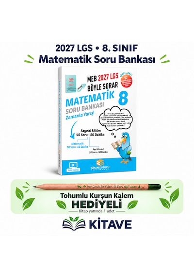 Sinan Kuzucu Yayınları 2027 Lgs 8.sınıf Matematik Soru Bankası Tohumlu Kurşun Kalem Hediyeli