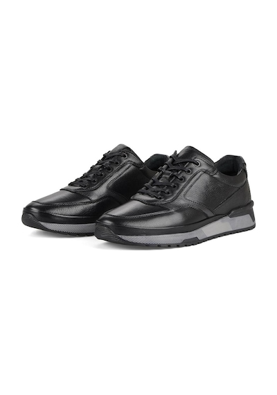 Siyah Erkek Deri Günlük Sneakers Corippo Siyah
