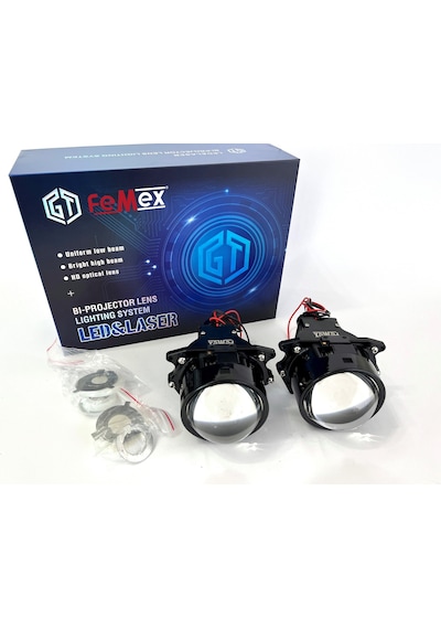 Femex Vidalı Bi-led Far İçi Led Mercek 3 İnc Vidalı Somunlu Kısa Uzun Birlikte