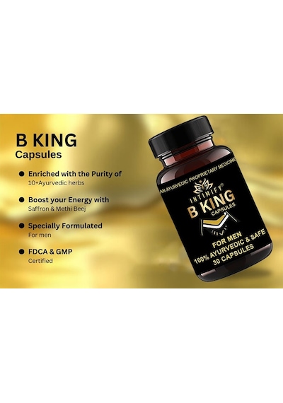 B.king 2 Adet Erkeklere 30lu Destekleyici Kapsüller: Shatavari Shilajit Ashw.aga.ndha Gokshura Safed Musli Shudh