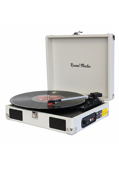 Record Master Rm-311 Pikap - Tüm Plaklar İle Uyumlu- Power Banklere Bağlanarak Kullanılabilme Gri