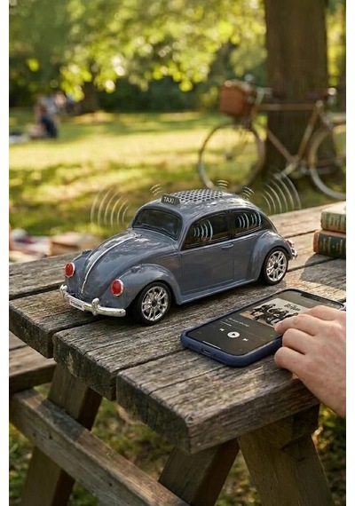 Özel Seri Torima Bluetooth Hoparlör Retro Araba Voswos D49 Gri Müzik Aleti Tasarım Radyo Görsel Obje