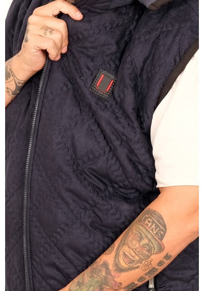 Mode Xl Battal Beden Erkek Kapitone Yelek 25712 İndigo