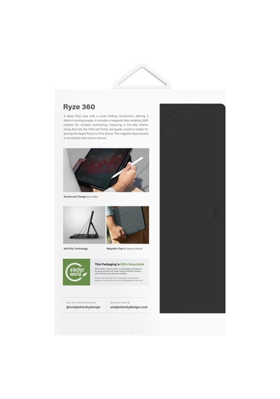 Apple Uyumlu iPad Pro 11 2024 M4 Çip Tablet Kılıf Ryze Serisi Standlı 360º Dönme Özellikli Katlanabilir Tasarım Kılıf