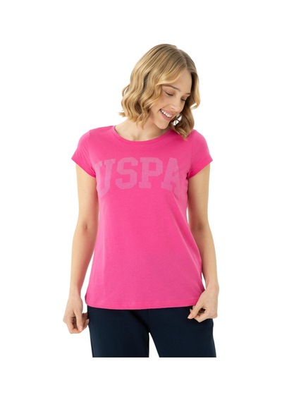 U.S. Polo Assn. Kadın Basic Bisiklet Yaka Tişört Fuşya