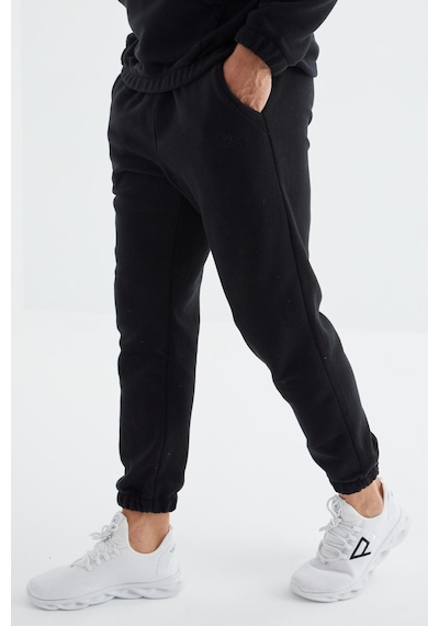 Tommy Life Lacivert Yarım Fermuar Dik Yaka Lastik Paça Polar Erkek Eşofman Takımı - 85159 Lacivert