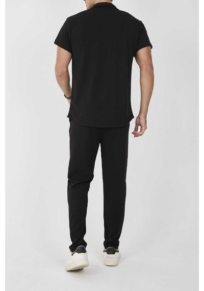 Mcz Giyim Siyah Renk Krep Kumaş Slim Fit Erkek Pantolon - Gömlek Alt Üst Takım
