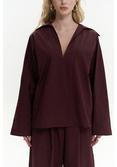 Mai Collection Mai Studios Co. Blenham Bordo Gömlek Pantolon Takım Bordo