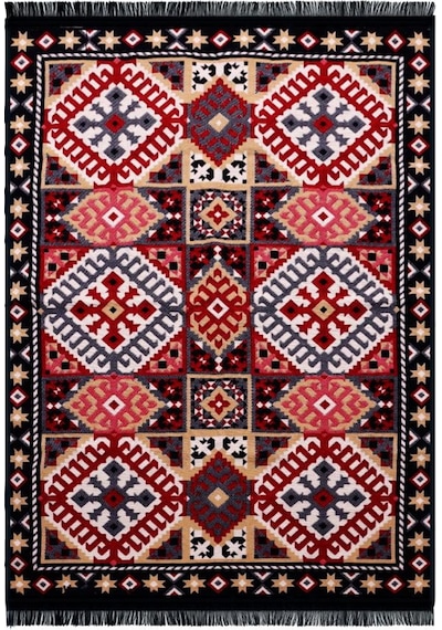 Bigghome Çift Taraflı Kilim, Makinede Yıkanabilir, Modern Desenli, 120 180 Cm, Sa25eu