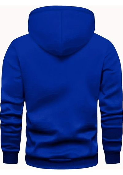 Uyguntarz Unisex Boston Baskılı Oversize Sweatshirt Mavi