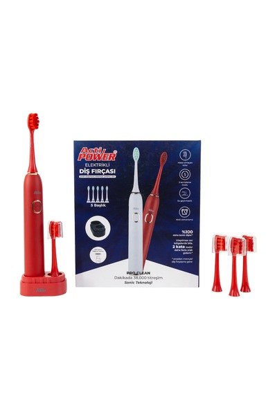 Acti Power Pro Clean Elektrikli Şarjlı Sonic Diş Fırçası-5 Yedek Başlık Kutuya Dahil