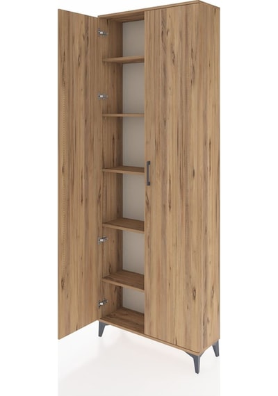 Arges Dolap 5 Raflı 2 Kapaklı 88x30x243 Çam-çam Çam