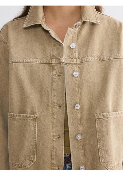 Lcwaıkıkı Classic Mavi Oversize Kadın Jean Ceket