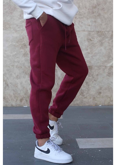 Madmext Bordo Şardonlu Basic Erkek Eşofman Altı 5482 Bordo