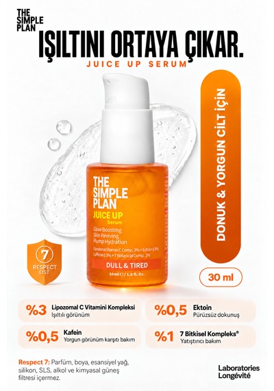 The Simple Plan Juice Up C Vitamini Işıltı Bakım Seti - Serum + Temizleyici Uyku Maskesi Hediyeli 2'li