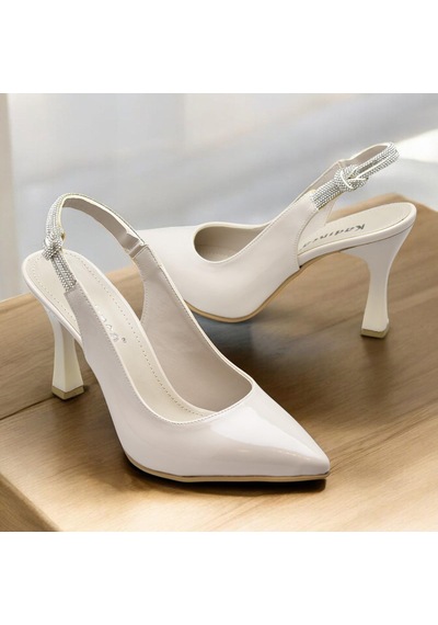 Ispartalılar 6509 9cm Kadın Topuklu Ayakkabı Stiletto Abiye Düğün Nişan Ayakkabısı Bej
