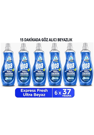 Doa Express Hızlı Yıkama Ultra Beyaz Sıvı Çamaşır Deterjanı 1480 Ml X 6 Adet