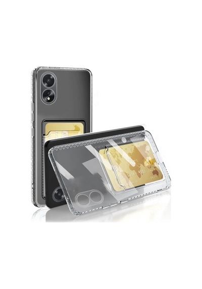 Oppo A38 Uyumlu Kılıf Kart Şeffaf Silikon - Şeffaf