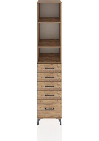 Hyperion Dolap 3 Raflı 5 Çekmeceli 44x44x221 Çam-çam Çam