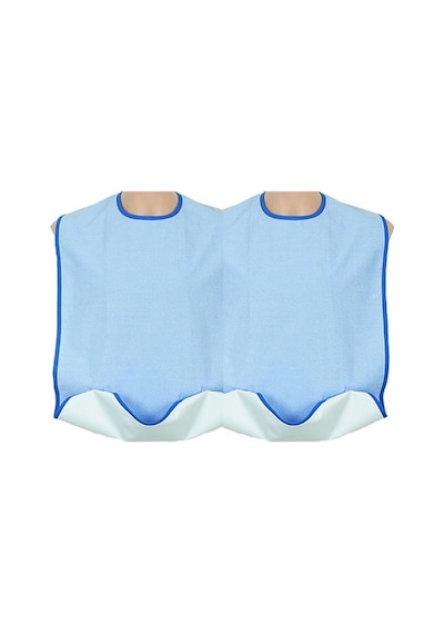 Caretex G885 Yetişkin Yemek Önlüğü Mavi-Beyaz 2'Li Set